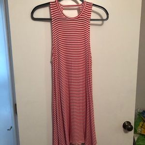 Red and white dress
